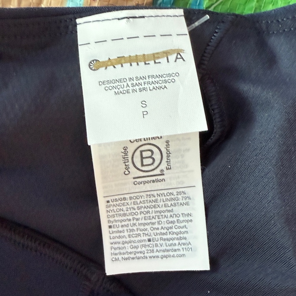 NWT Athleta Solace Bra D-DD in Powervita Navy small Blue 657431 sports bra Strap - Picture 9 of 9